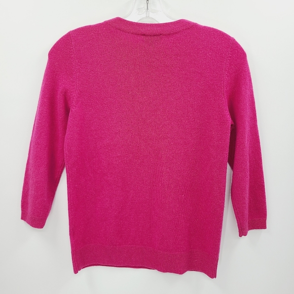 Talbots Petites Fuchsia 100% Cashmere Sweater, Size Small - Picture 3 of 3